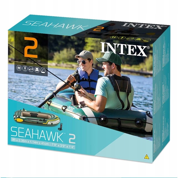 PONTON SEAHAWK 2 + WIOSŁA + POMPKA 236x114x41 cm - INTEX 68347 model 2025