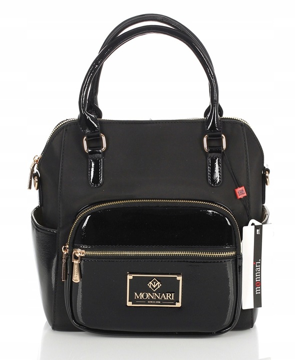 Monnari Czarna torebka listonoszka KUFEREK do ręki i plecak w jednym 3w1