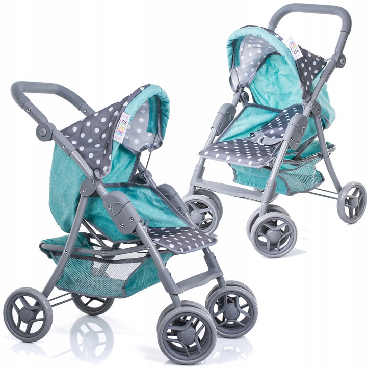 WÓZEK DLA LALEK spacerowy DUŻA spacerówka Doris składany regulowana rączka