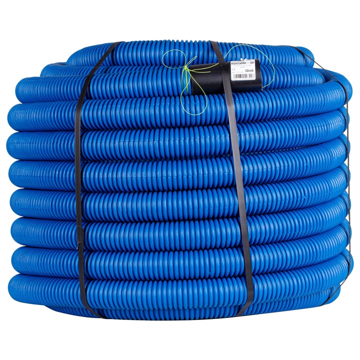 RURA KARBOWANA AROT 40mm 50m PESZEL DO ZIEMI Z PILOTEM NIEBIESKA DVR RDG