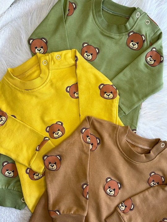 Ubranka niemowlęce Dziewczynka Chłopiec Pajacyk w misie Bawełna Wyprawka 74