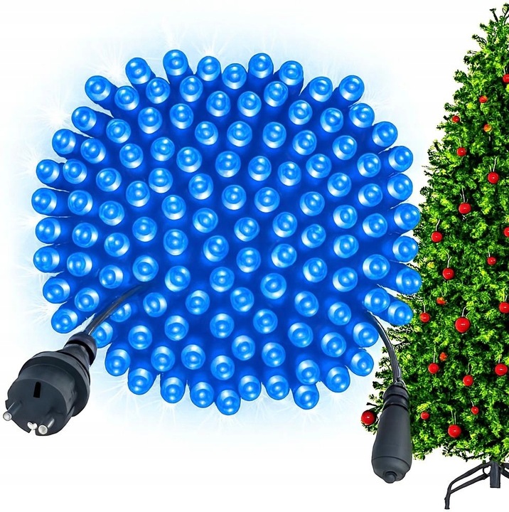 LAMPKI CHOINKOWE 1000 LED NIEBIESKIE + FLASH ZEWNĘTRZNE IP44