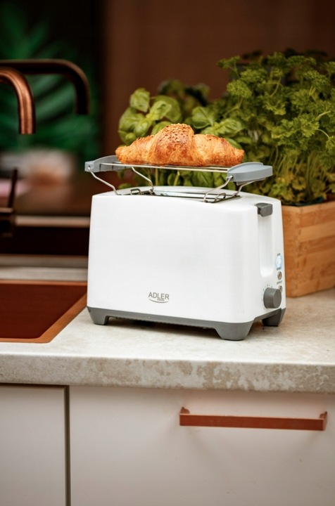 Toster Adler AD 3216 biały 1000 W lampka ruszt
