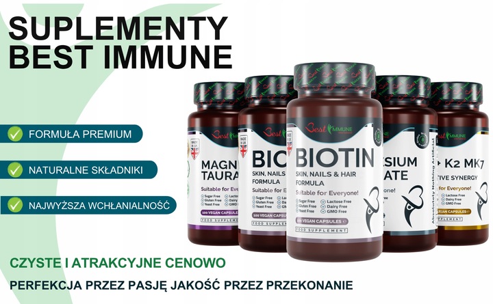 Kompleks włosy skóra paznokcie Naturalny Biotyna Najwyższa Biodostępność