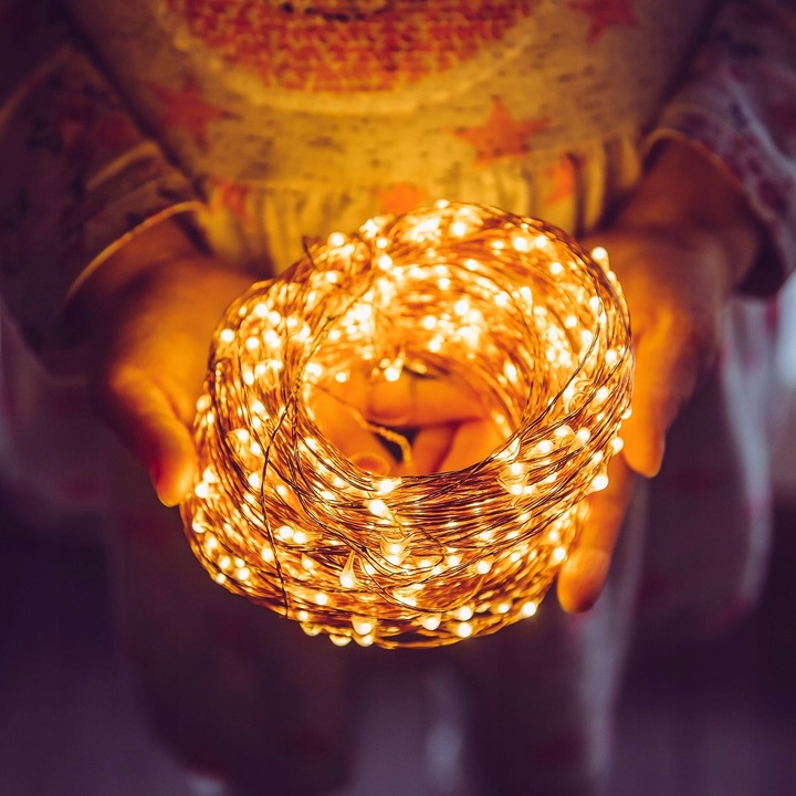 LAMPKI DRUCIKI 300LED MIKRO CIEPŁY BIAŁY PILOT TRYBY FUNKCJE IP44 CHOINKOWE