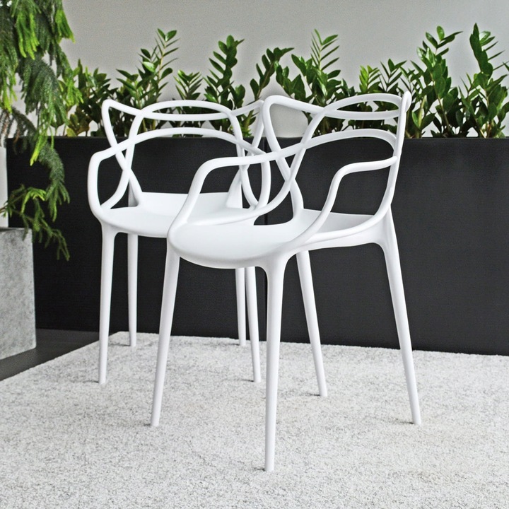 Krzesło Plastikowe Ogrodowe Tarasowe Białe Mocne Ażurowe Na Balkon Działkę