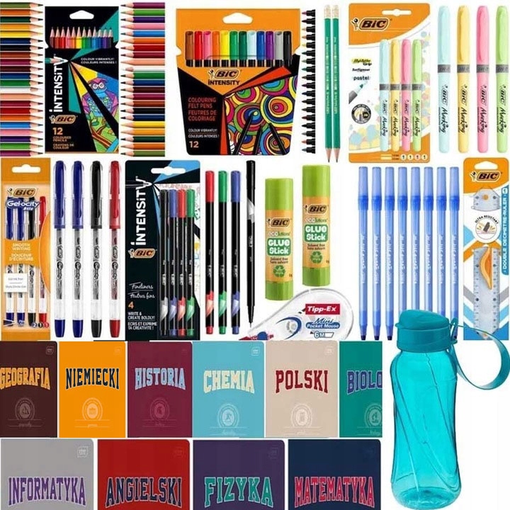BIC WYPRAWKA SZKOLNA ZESZYTY TEMATYCZNE ZESTAW DO SZKOŁY klasa 4-8