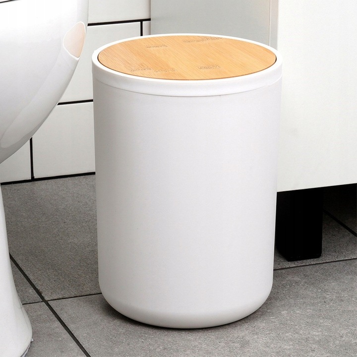 Zestaw ŁAZIENKOWY kubek szczotka WC kosz na śmieci dozownik mydła podstawka