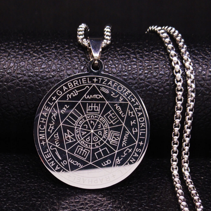 Wisiorek Talizman 7 Aniołów Archaniołów Amulet Pieczęć Srebrny