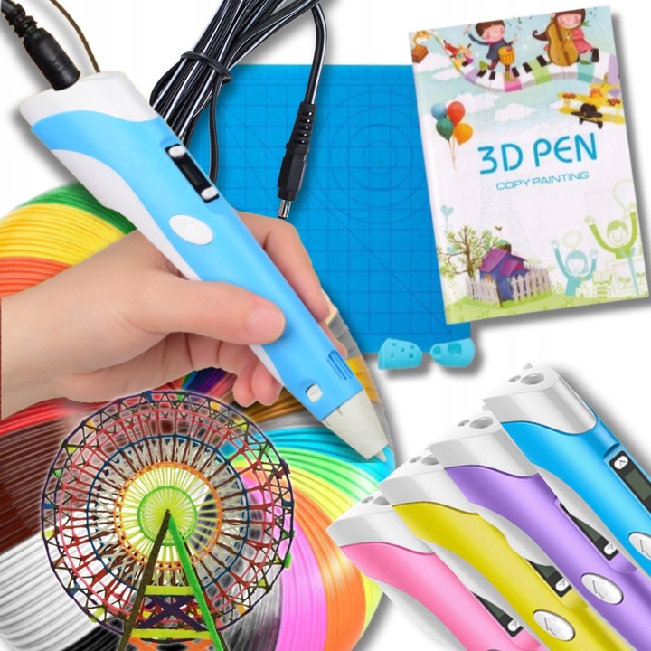 ZESTAW DŁUGOPIS 3D DRUKARKA 110 METRÓW WKŁADU + ZESZYT + FORMA GRATIS