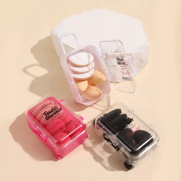 Clavier Tender Blender Zestaw Mini Gąbek Do Makijażu Mua Kit 3+3 - Pink