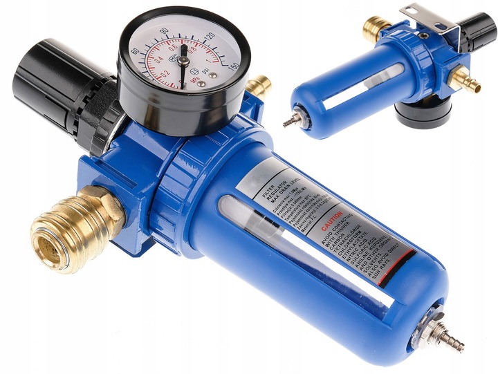 REDUKTOR CIŚNIENIA FILTR POWIETRZA ODWADNIACZ REGULATOR 1/2 10BAR KOMPRESOR