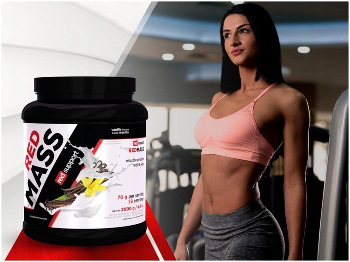 GAINER Red Mass 2000g BIAŁKO węglowodany MASA SIŁA czekolada Red Support