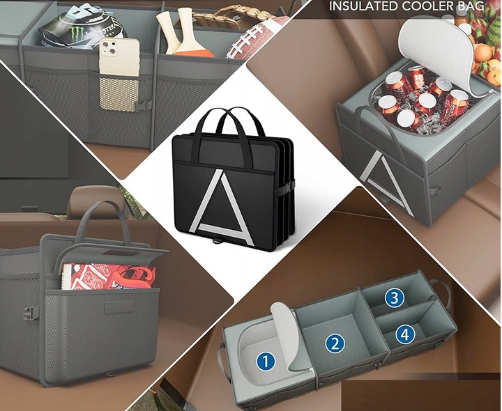 ORGANIZER DO BAGAŻNIKA SAMOCHODU SZTYWNY TORBA COOLER XXL PREMIUM
