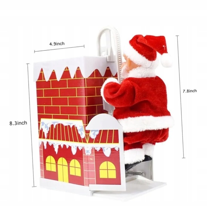 MIKOŁAJ WSPINAJĄCY SIĘ I WCHODZĄCY DO KOMINA