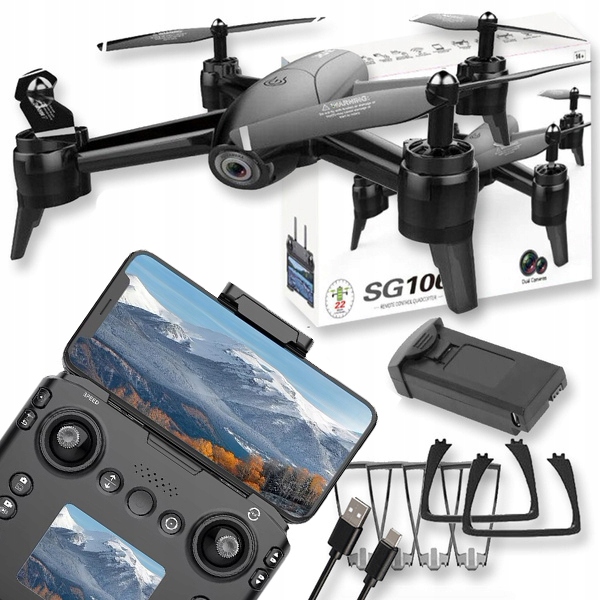 DRON WIFI KAMERA RC ZABAWKA ZDALNIE STEROWANY 2,4GHZ FPV LED HD DWIE KAMERY