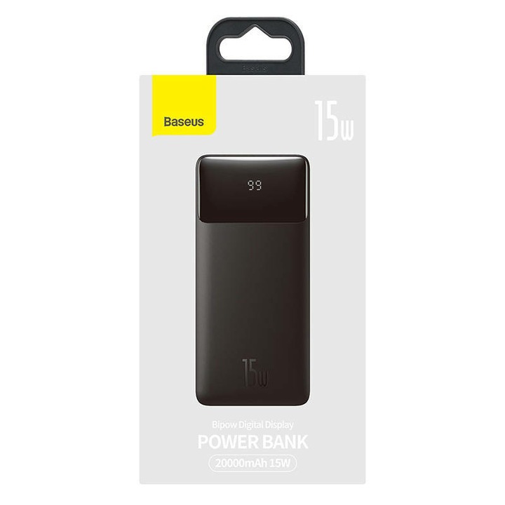 Powerbank Baseus Bipow 20000 mAh 2x USB / USB-C QC PD 15W Czarny