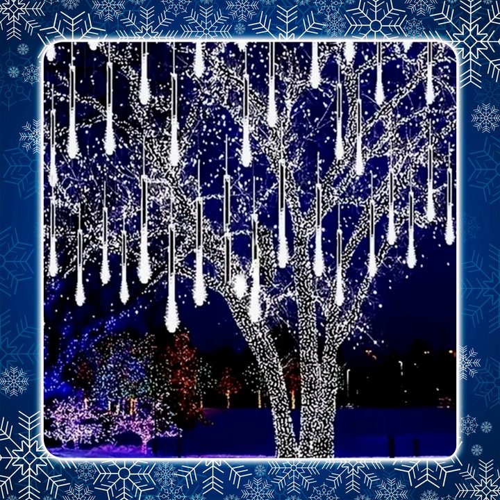 METEORY 10 SPOLI 50 CM 360 LED LAMPKI PADAJĄCY ŚNIEG SOPLE GIRLANDA 8 m