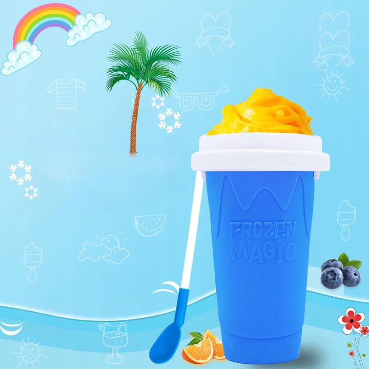 KUBEK DO ROBIENIA LODÓW GRANITY SORBETÓW SLUSHY MROŻONYCH NIEBIESKI