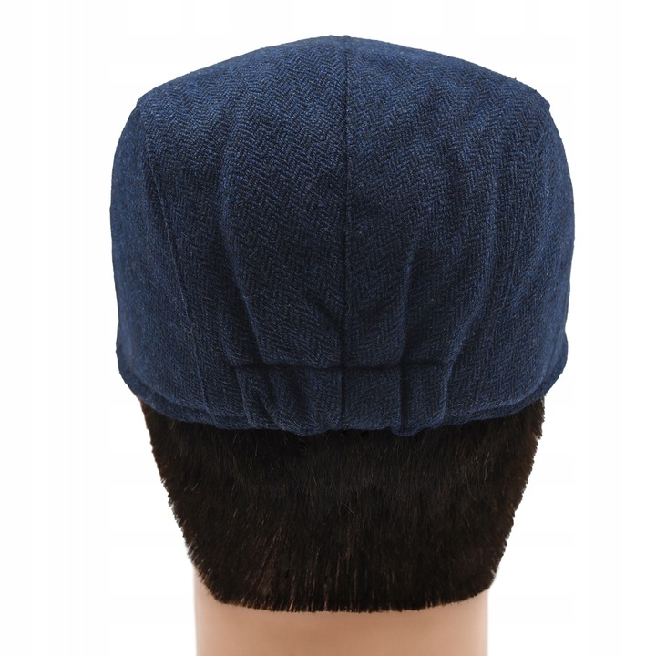 Kaszkiet Męski Zimowy Ocieplany Elegancka Czapka w Jodełkę Pako Jeans