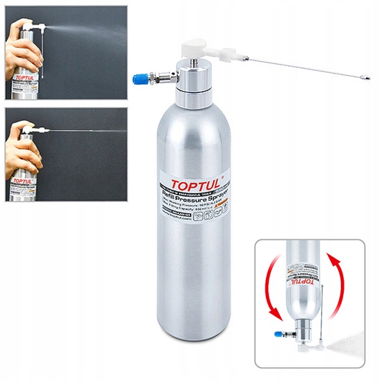 ROZPYLACZ 650ml POJEMNIK DOZOWNIK METALOWY CIŚNIENIOWY Z ATOMIZEREM TOPTUL