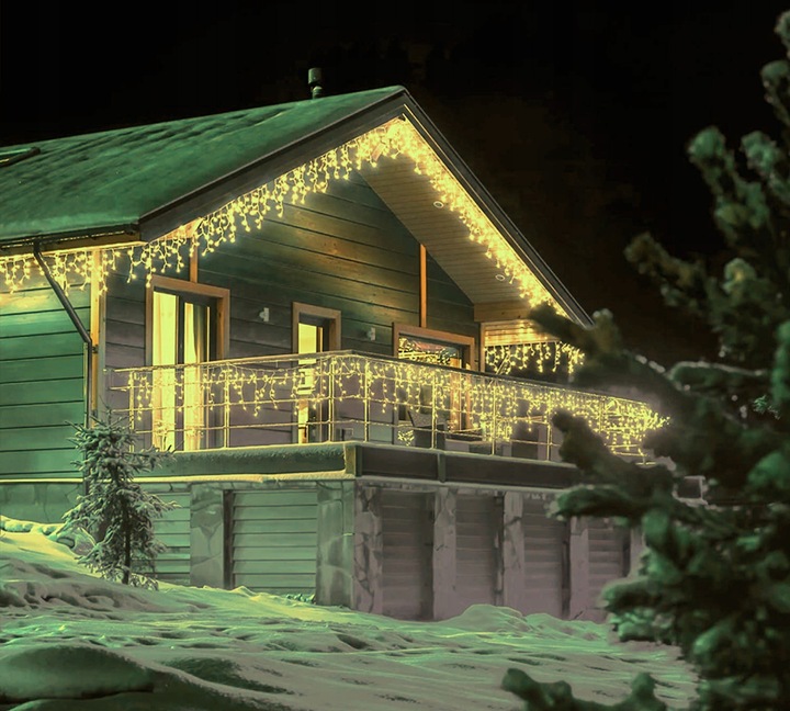 SOPLE 500 LED KURTYNA LAMPKI ZEWNĘTRZNE IP44 + FLASH Białe Ciepłe 23M