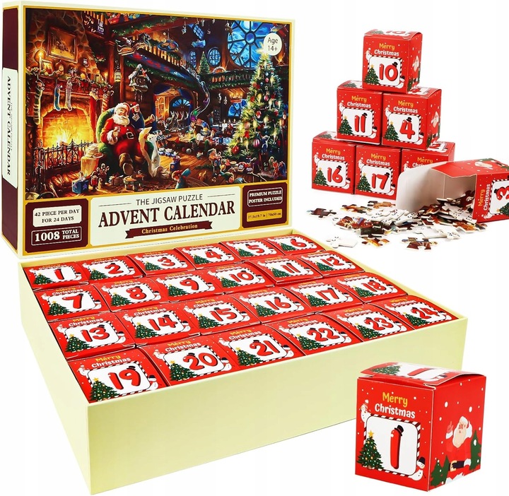 Kalendarz Adwentowy Na Boże Narodzenie Puzzle 1008 elementów 24 Okienek