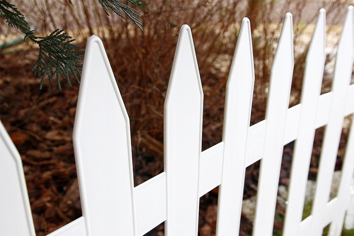 Płotek Ogrodowy Biały 3,5m Palisada Płot Krawężnik Plastik ZESTAW Ozdobny