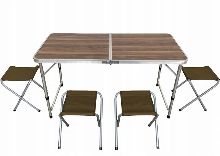 Zestaw Turystyczny Stolik Składany Stół 4 Krzesła 5w1 Kempingowy Krzesełka