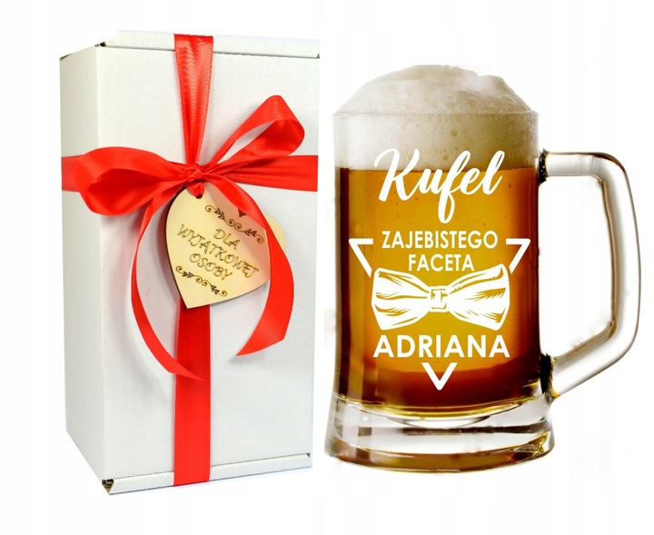 Kufel do piwa z grawerem NA DZIEŃ MĘŻCZYZNY WALENTYNKI Urodziny inne okazje