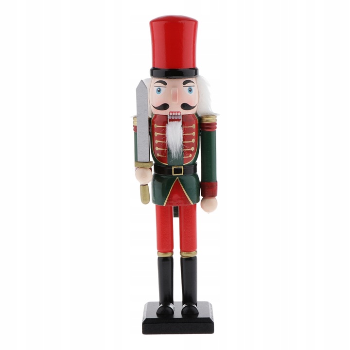 30cm Drewniany Dziadek do Orzechów Solider Figury Model Pacynka Lalka