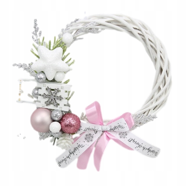 Wianek świąteczny na drzwi ozdoba stroik KOLORY