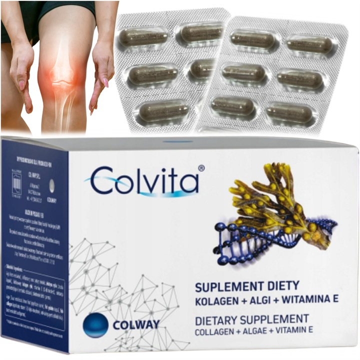 Kolagen liofilizowany Zdrowe Stawy Mocne Kości kapsułki Algi Wit.E x60 kaps