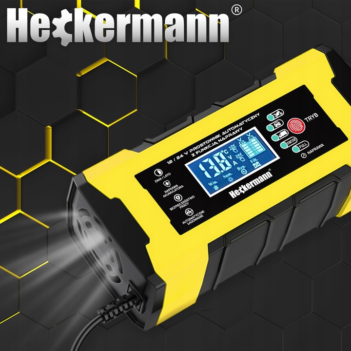 PROSTOWNIK SAMOCHODOWY DO AKUMULATORÓW Z FUNKCJĄ NAPRAWY 12V 5A 24V 10A