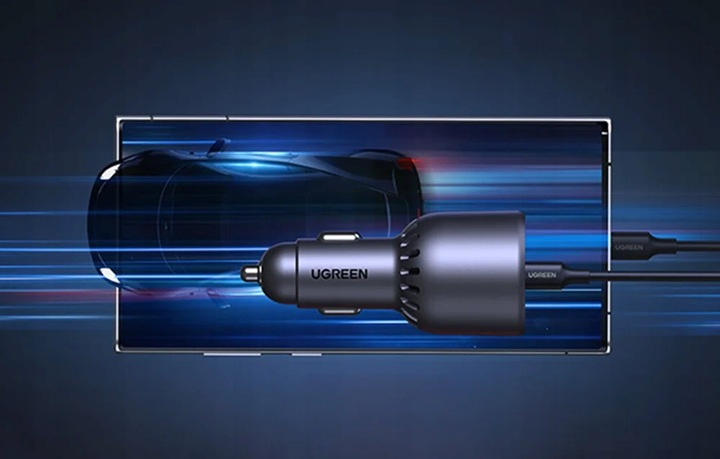 UGREEN Ładowarka Samochodowa Do Gniazda Zapalniczki USB USB-C PD QC 130W
