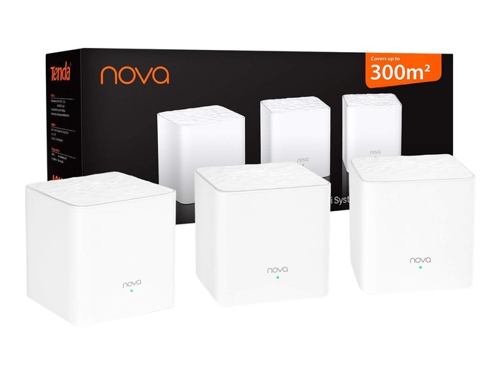 Zestaw WiFi Mesh Tenda Nova MW3 3-pack 2.4Ghz 5GHz AC1200 pokrycie 300 m2