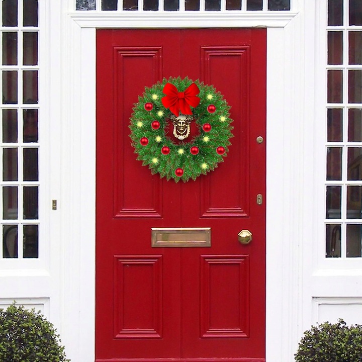 STROIK ŚWIĄTECZNY WIANEK DEKORACYJNY OZDOBA WIENIEC NA DRZWI NA STÓŁ 45 CM