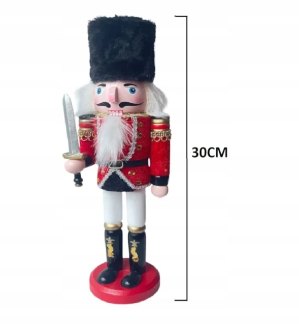 Figurka Świąteczna Dziadek do Orzechów 30CM w czapie Nutcracker