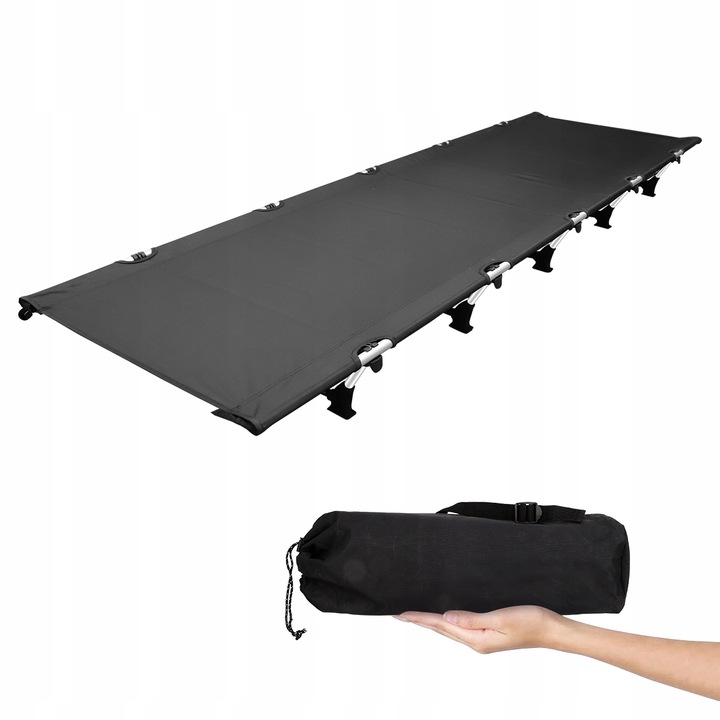 ŁÓŻKO TURYSTYCZNE POLOWE LEŻAK SKŁADANE DUŻE WYGODNE Z TORBĄ - LEKKIE