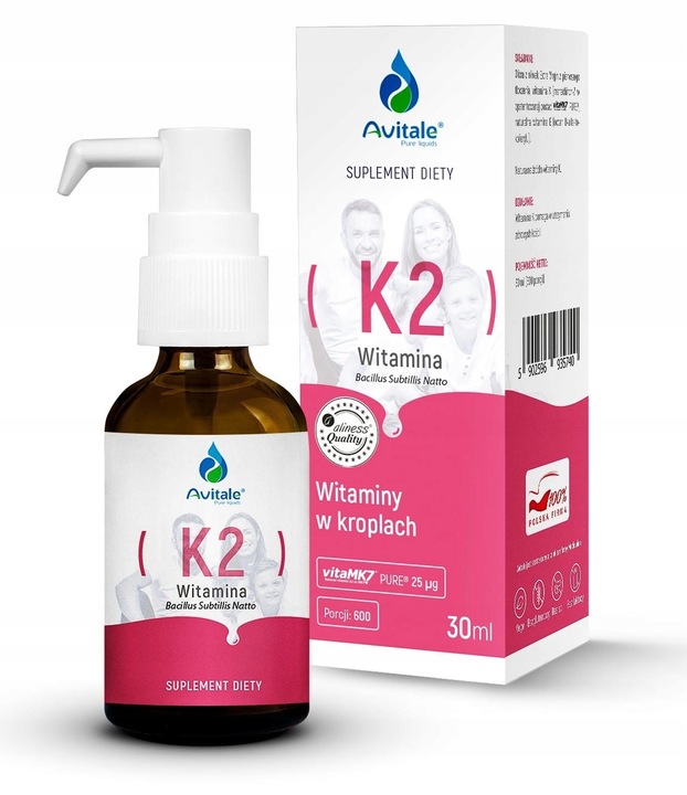 WITAMINA K2 MK-7 NATURALNA BEZ DODATKÓW KROPLE
