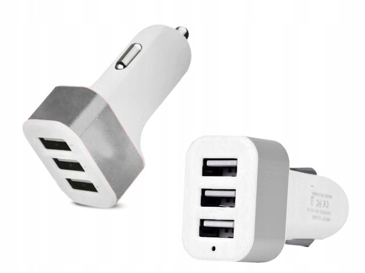 ŁADOWARKA SAMOCHODOWA 2x USB + KABEL 3W1 USB-C MICRO USB APPLE LIGHTNING