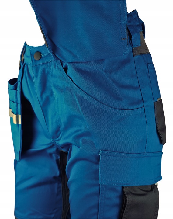 Spodnie ROBOCZE męskie BHP MOCNE ochronne ELASTYCZNE MONTERSKIE ODBLASKOWE