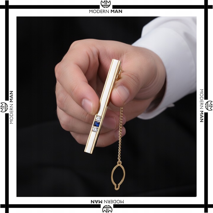 Spinka do krawata + PUDEŁKO złota klasyczna modna prezent dla Niego