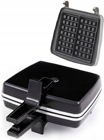 Gofrownica Dezal 301.5B 1300 W Czarny + Drewniany widelec