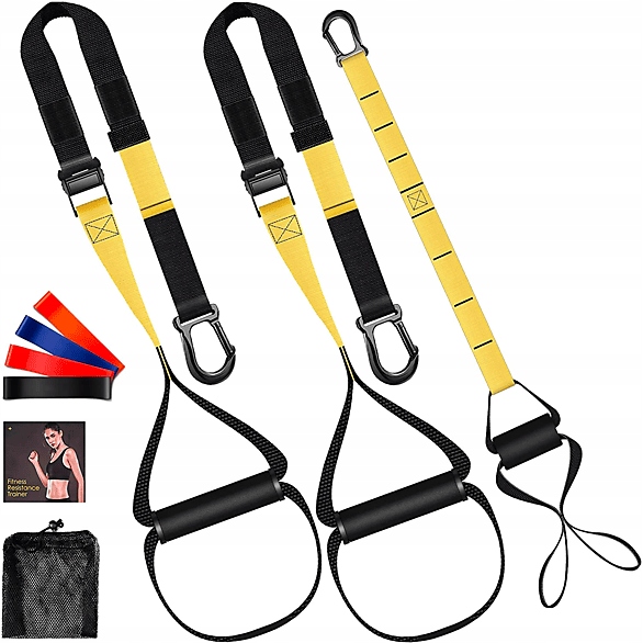 INTEY Zestaw taśm pasów TRX + gumy do ćwiczeń