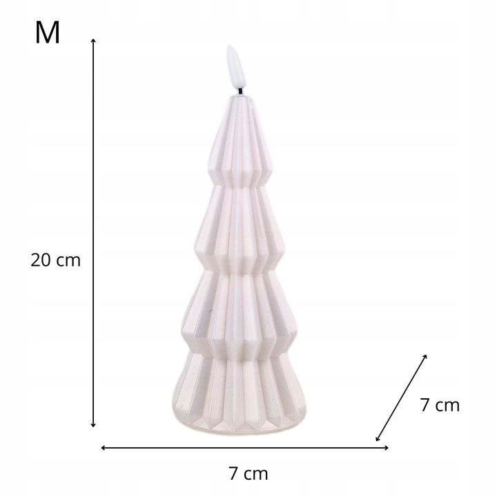 Lampion Choinka plastik Cortina 20 cm Biała