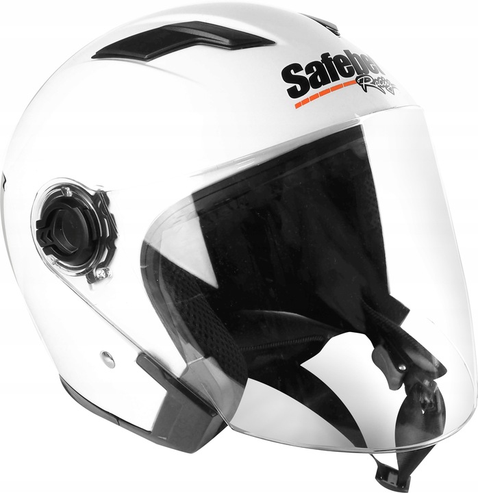 KASK MOTOCYKLOWY OTWARTY SKUTER QUAD ATV GOKART ROLKI BIAŁY BLENDA SZYBA M