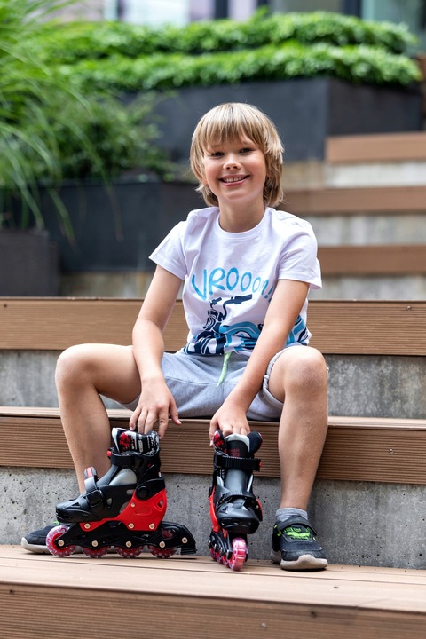 Rolko-Wrotki 3w1 Regulowane RAVEN Singer Black/Red 33-36