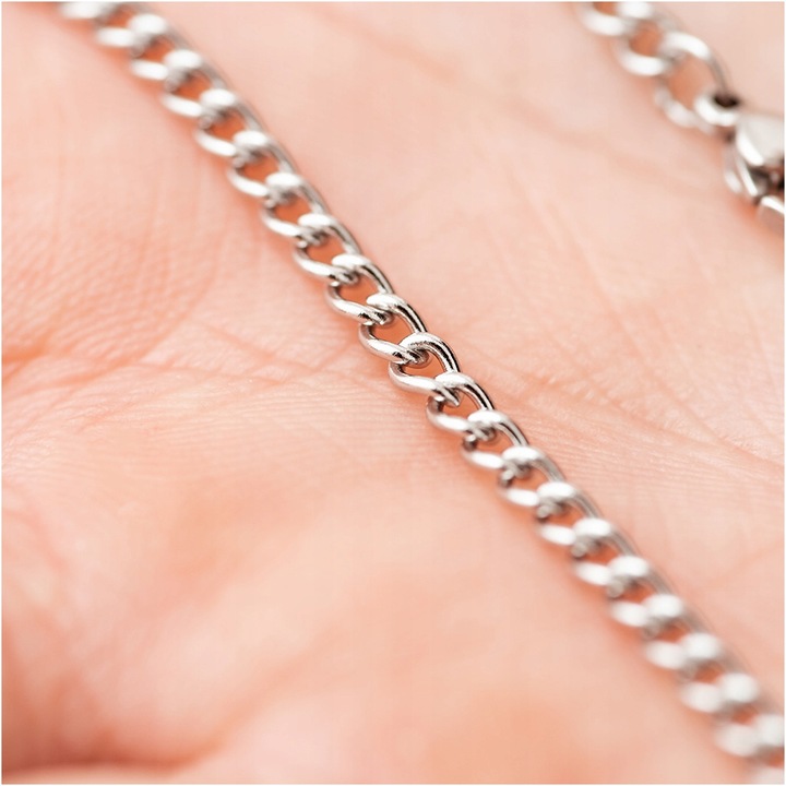 Łańcuszek męski ze stali chirurgicznej 316L srebrny splot Pancerka BLINGART