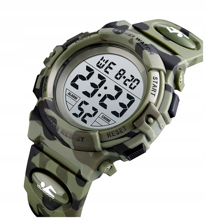 Zegarek dziecięcy SKMEI elektroniczny moro wiele funkcji